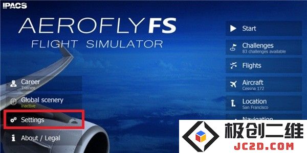 全球航空飞行中文设置方法