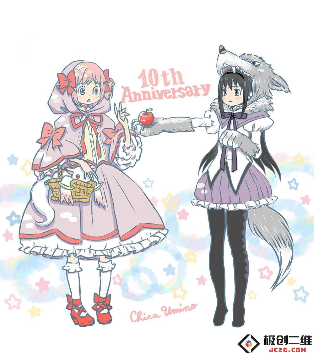 羽海野千花《魔法少女小圆》小红帽贺图 《无职转生》下半段10月播出