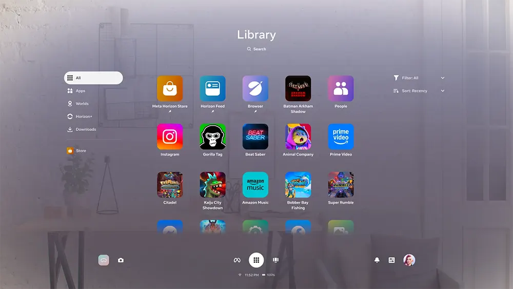Meta Horizon OS v77 测试版本带来了全新的UI界面改版及Instagram照片转换为3D效果功能