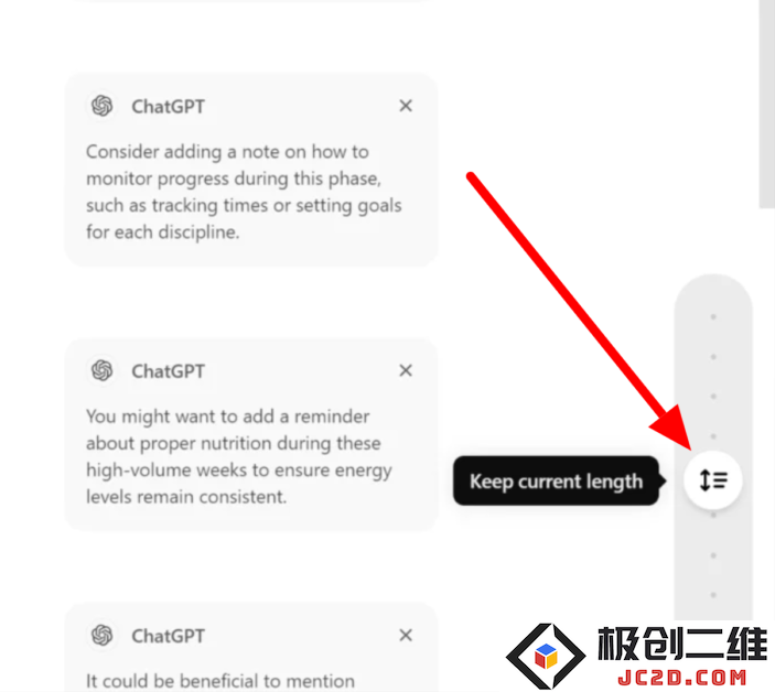 使用 Chatgpt-4o Canvas 中的滑块更改文本长度。