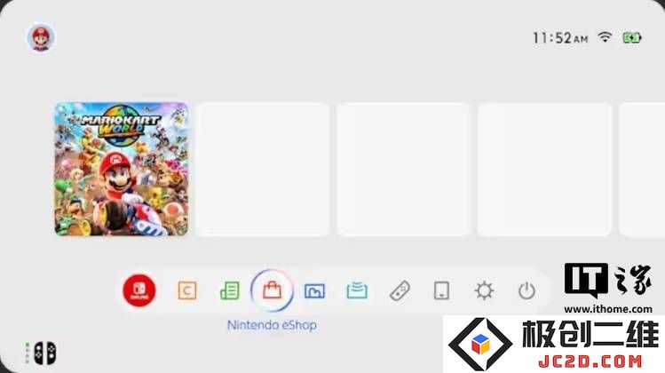 Switch 2主屏幕最新曝光，界面风格与前代保持相似，是否会引入更多自定义功能？