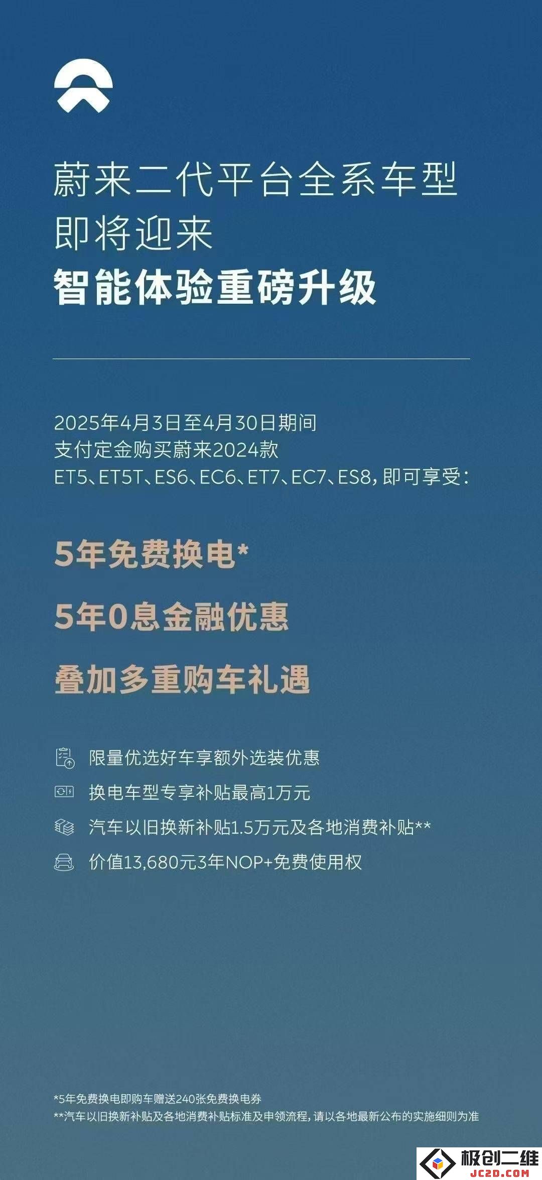 蔚来4月购车活动震撼来袭：五年免息贷款及240张换电券等你抢购！